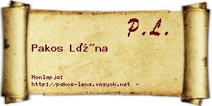 Pakos Léna névjegykártya